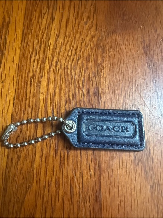 Coach Other - 2”COACH Dark Purple Patent Leather Nickel Key Fob Bag Charm Keychain Hang Tag
